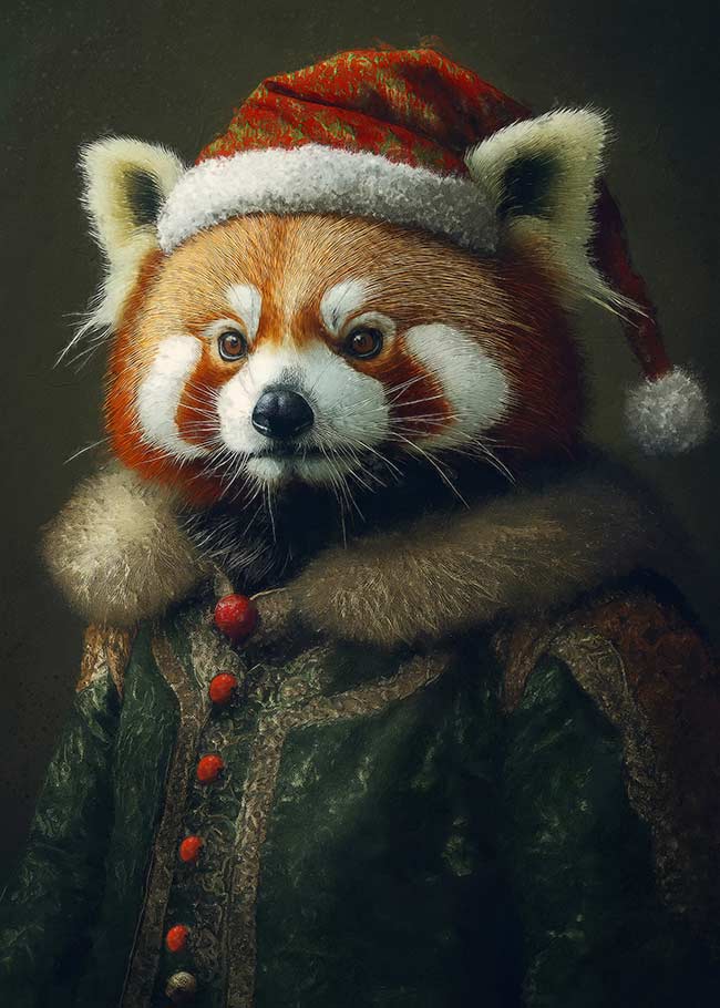 Christmas Card 6 Pack #8 (Hedgehog, Raccoon, Frog, Rat, Otter, Red Panda)