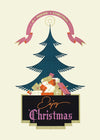 Vintage Christmas Graphic Design Poster Print