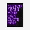 Custom Quote Neon Sign Print Purple