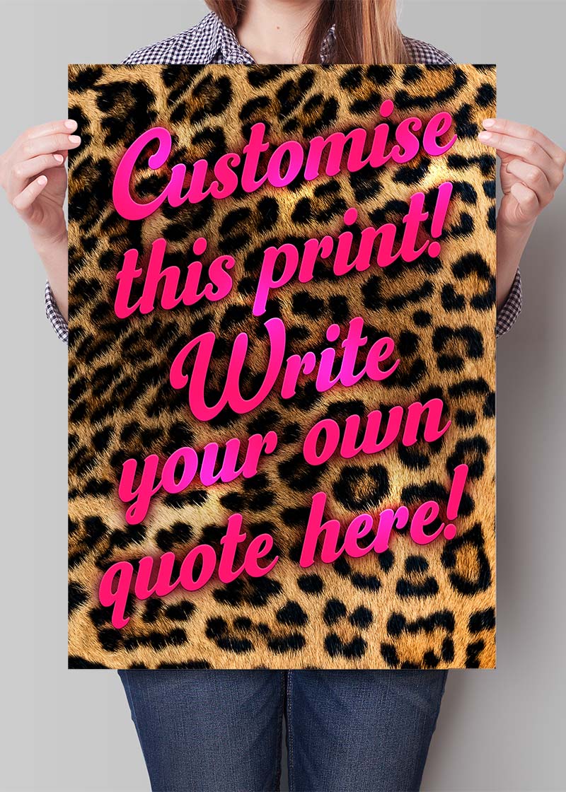 Custom Script Leopard Background Print