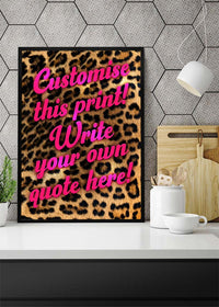 Custom Script Leopard Background Print