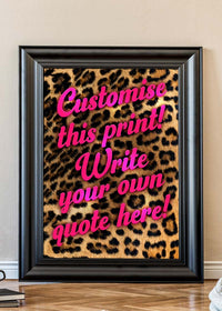 Custom Script Leopard Background Print