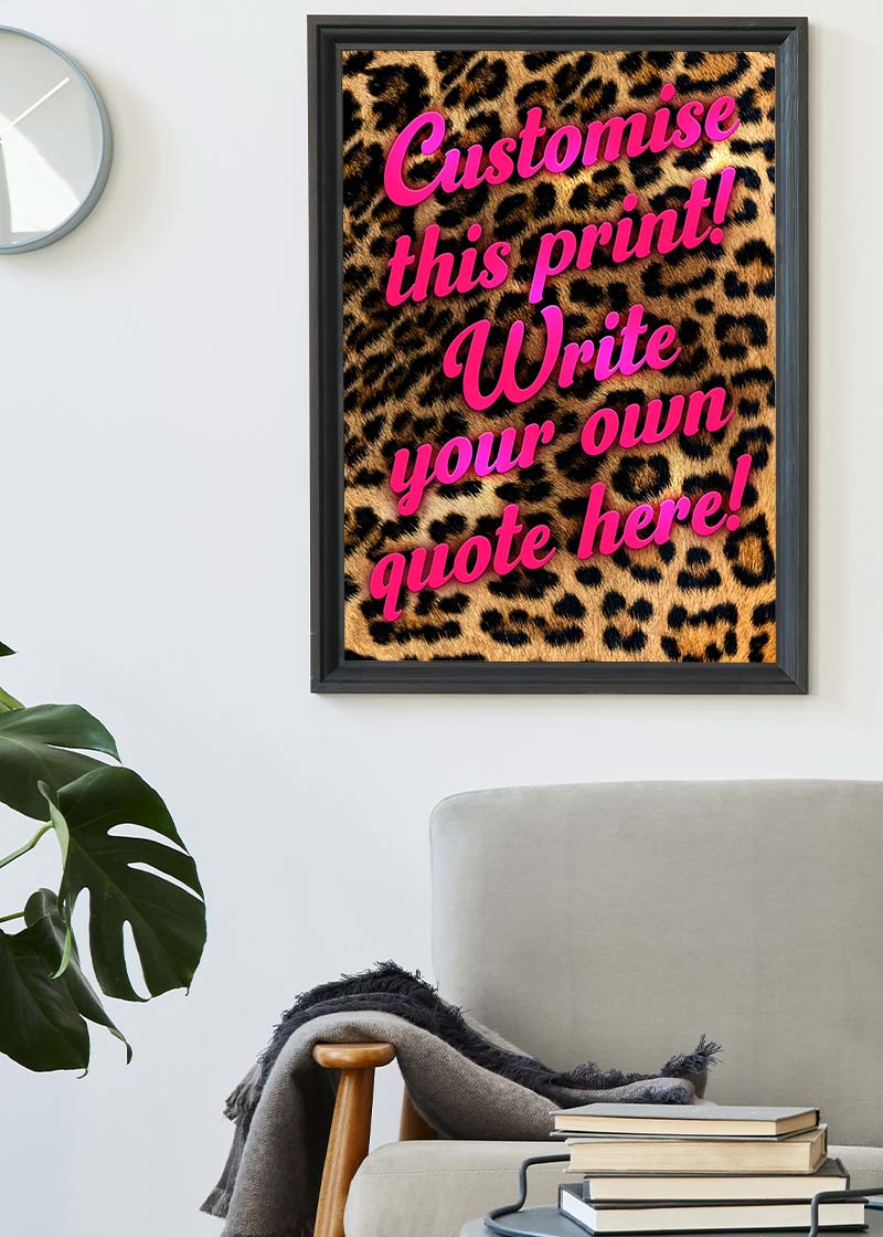 Custom Script Leopard Background Print