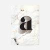 Single Serif Letter Print Black + Marble