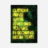 Custom Yellow Neon Sign Leaves Background