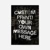 Custom Punk Style Letters Print