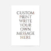 Custom Classic Font Print White Background