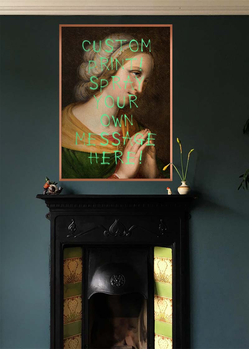 Custom Spraypaint Print - Portrait Of a Praying Woman