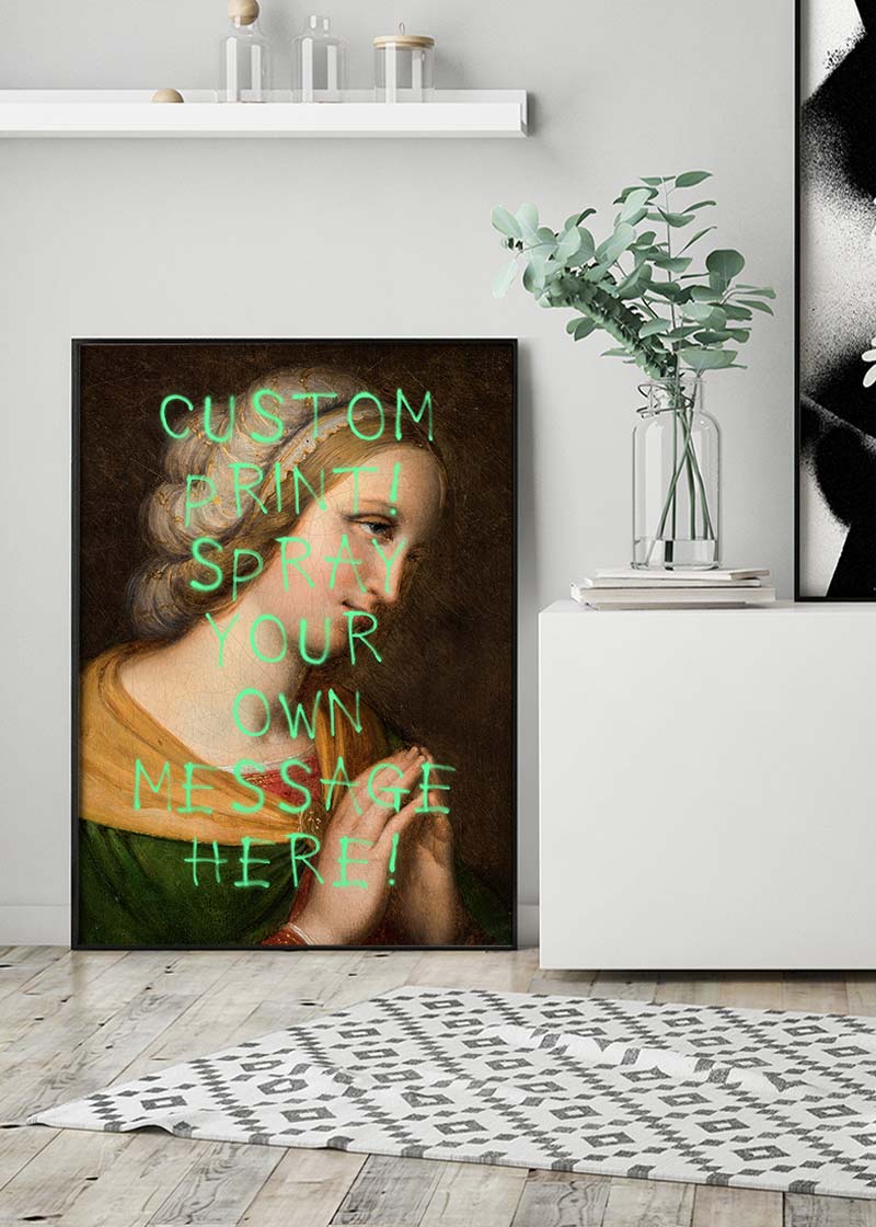 Custom Spraypaint Print - Portrait Of a Praying Woman