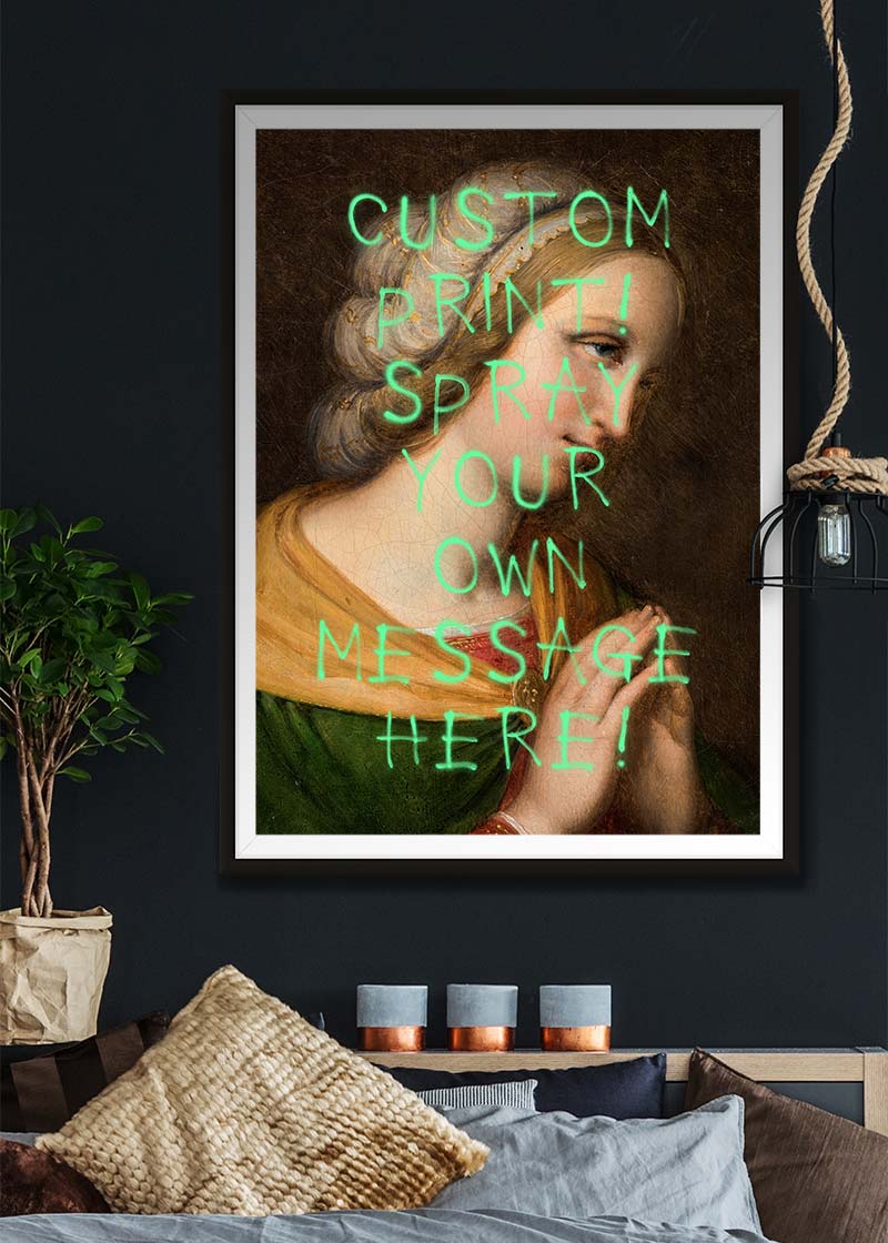 Custom Spraypaint Print - Portrait Of a Praying Woman