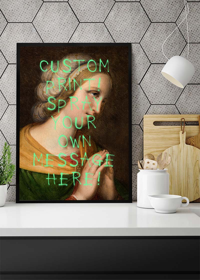 Custom Spraypaint Print - Portrait Of a Praying Woman