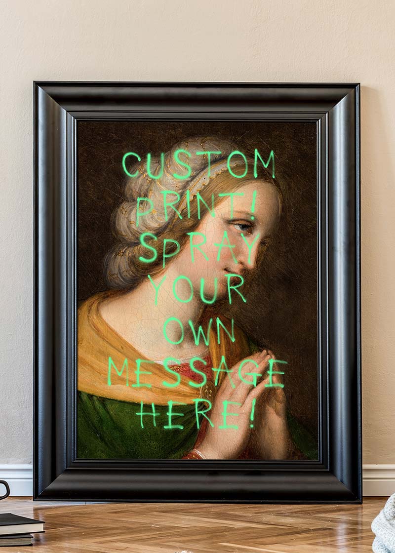 Custom Spraypaint Print - Portrait Of a Praying Woman