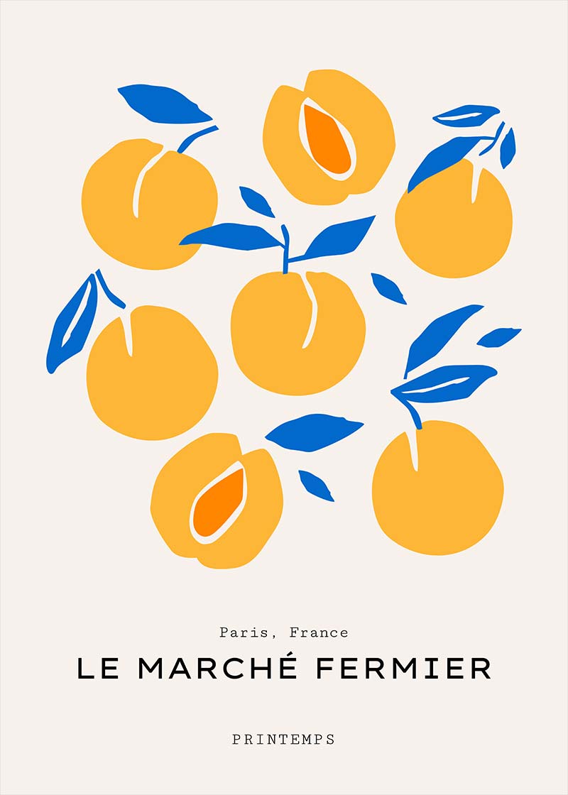 Paris Farmers Market Peaches 40x50cm Matte Clearance Print