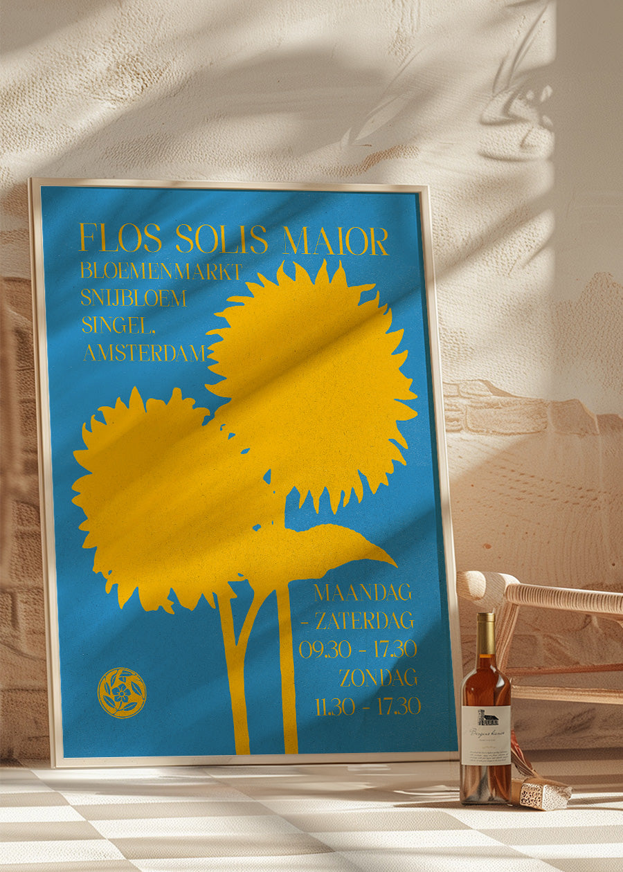 Flos Solis maior Sunflower Flower Market print