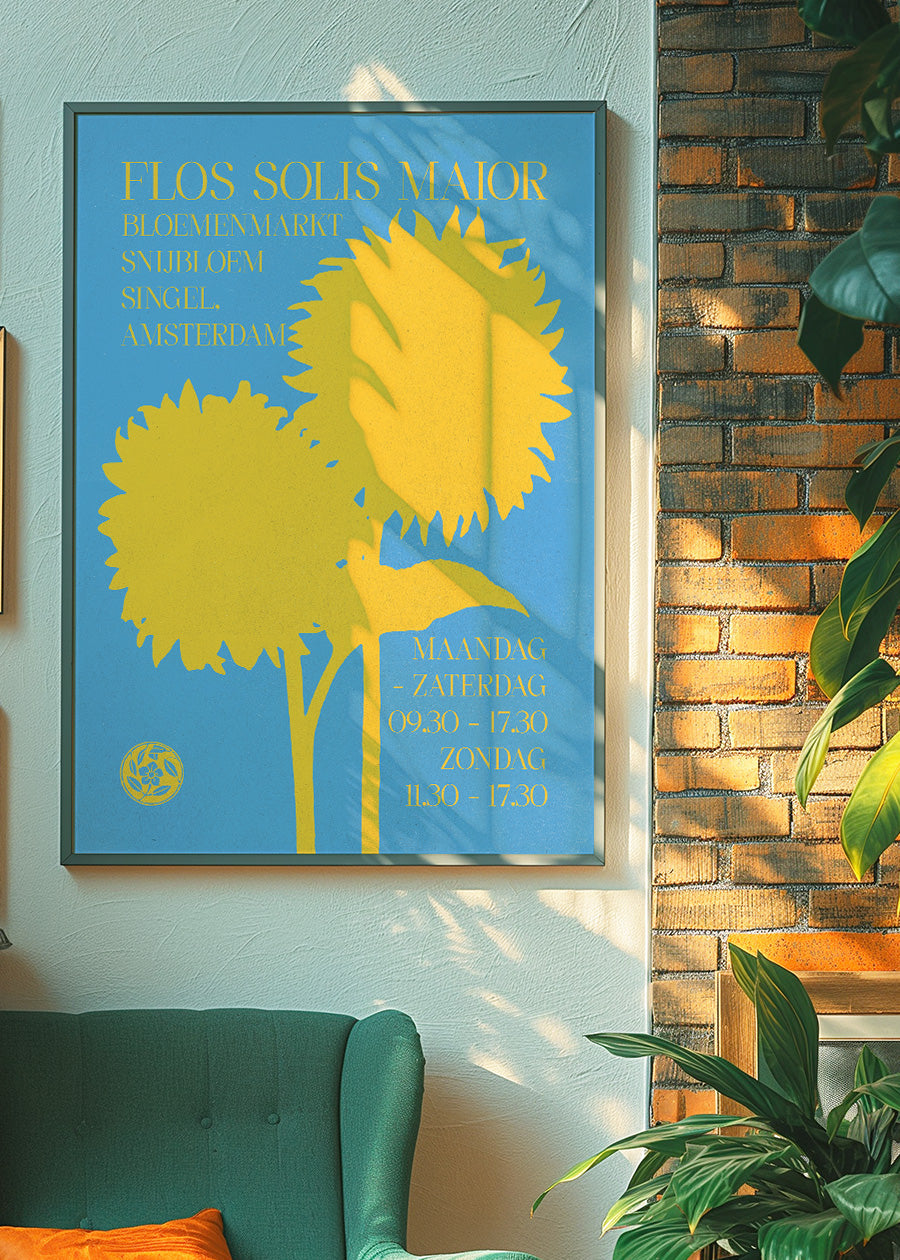 Flos Solis maior Sunflower Flower Market print