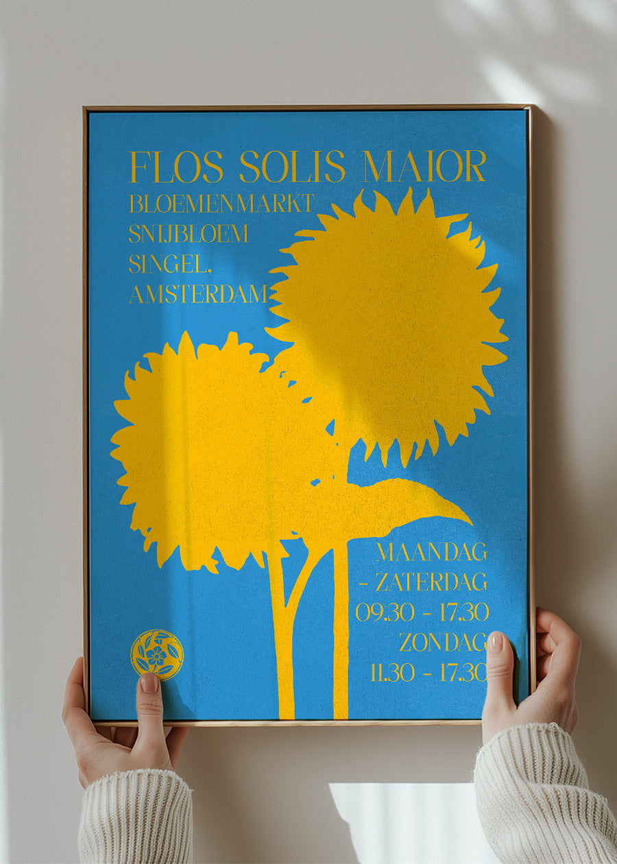 Flos Solis maior Sunflower Flower Market print