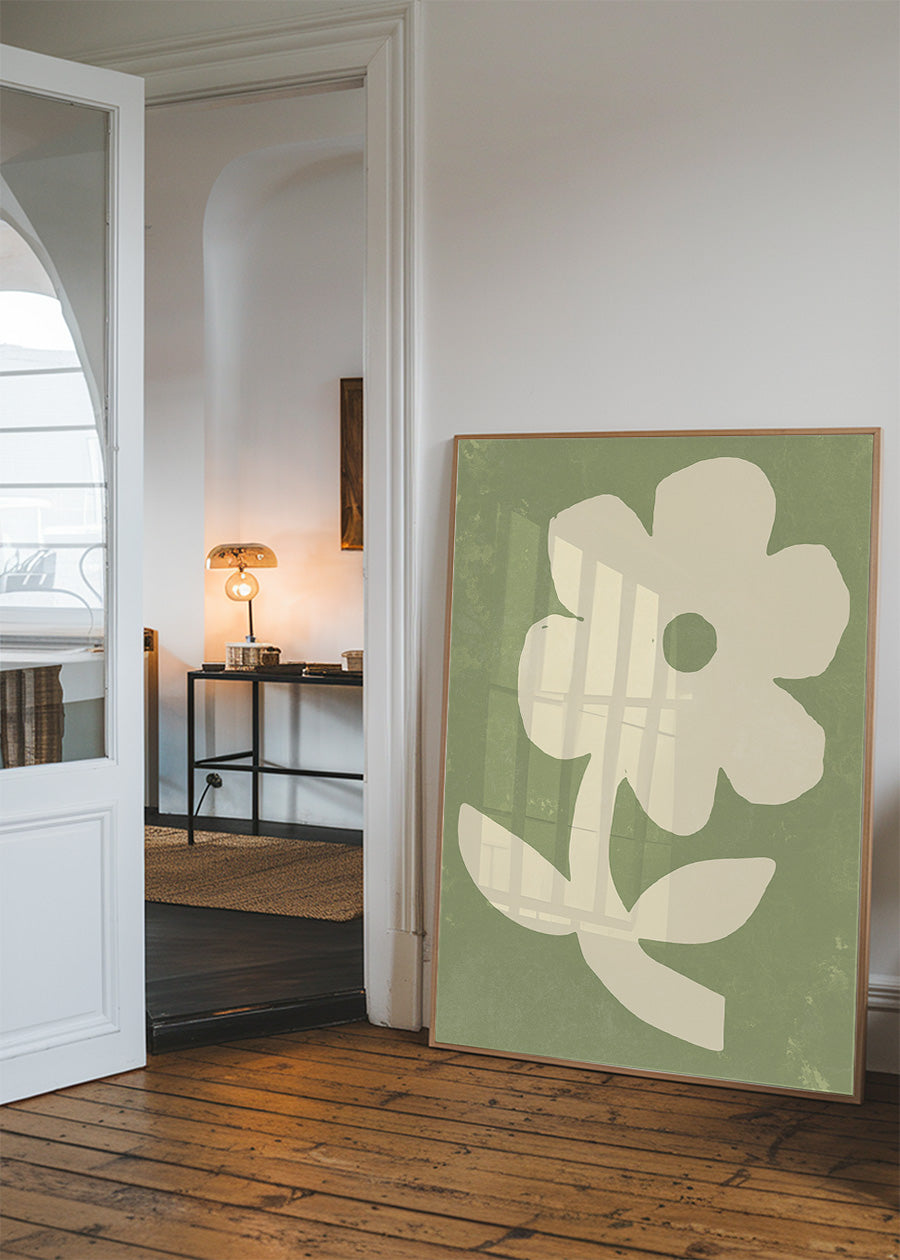 Simple Flower Green Paint Print
