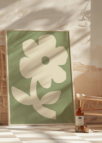 Simple Flower Green Paint Print