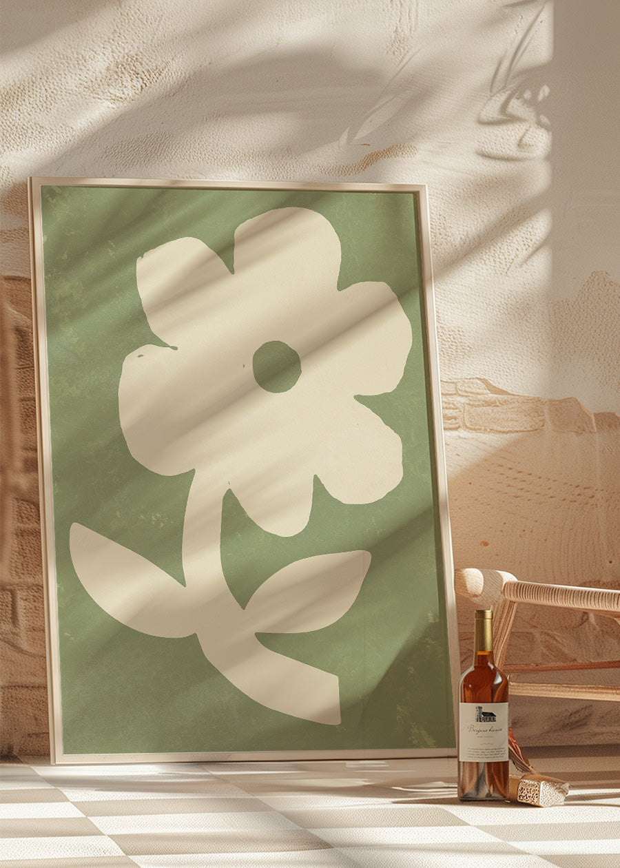 Simple Flower Green Paint Print