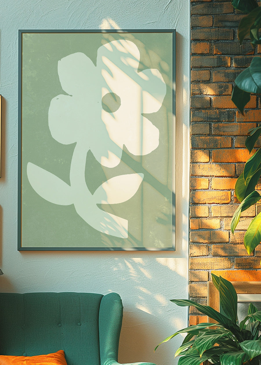 Simple Flower Green Paint Print