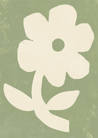Simple Flower Green Paint Print