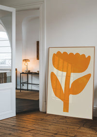 Simple Flower Orange Paint Print