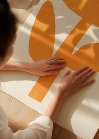Simple Flower Orange Paint Print