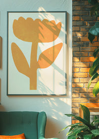 Simple Flower Orange Paint Print