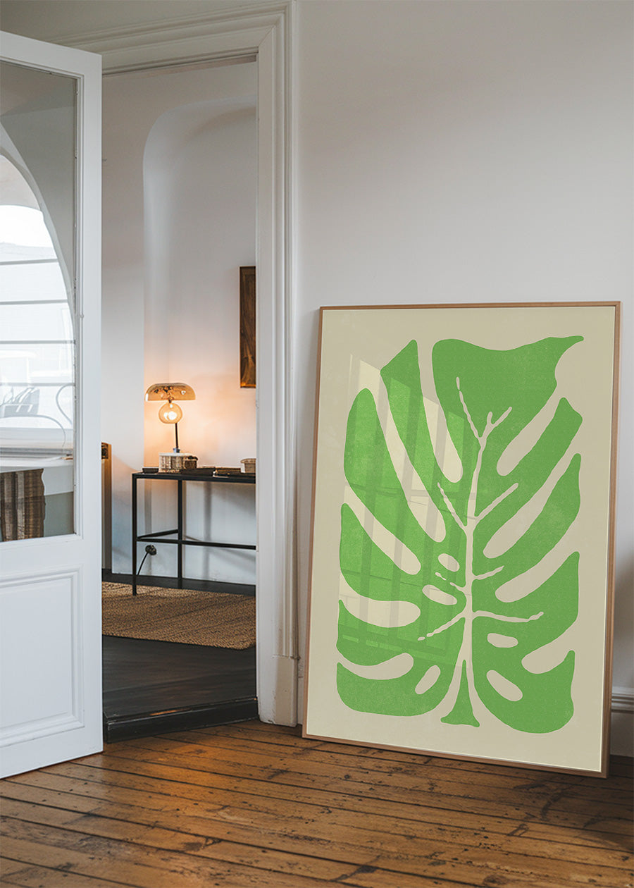 Simple Green Leaf Paint Print