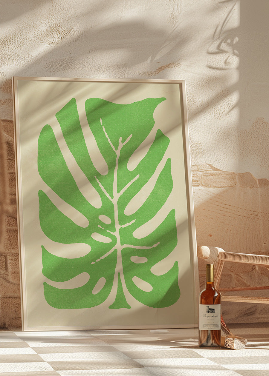 Simple Green Leaf Paint Print