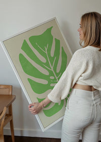 Simple Green Leaf Paint Print