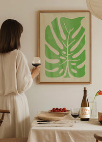 Simple Green Leaf Paint Print