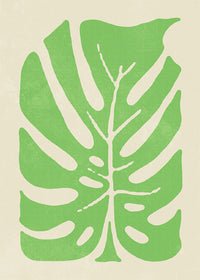 Simple Green Leaf Paint Print