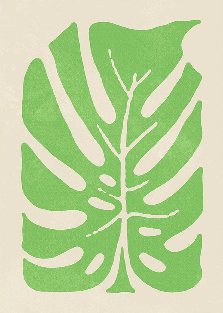 Simple Green Leaf Paint Print