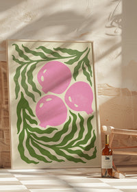 Leaves and Berries Simple Paint Print