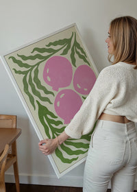 Leaves and Berries Simple Paint Print