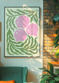 Leaves and Berries Simple Paint Print