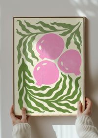 Leaves and Berries Simple Paint Print