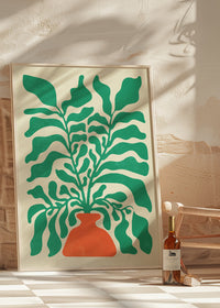 Simple Vase and Leaves Paint Print
