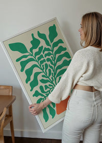 Simple Vase and Leaves Paint Print
