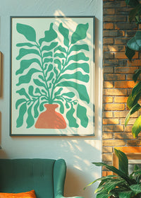 Simple Vase and Leaves Paint Print