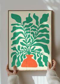 Simple Vase and Leaves Paint Print
