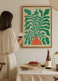 Simple Vase and Leaves Paint Print