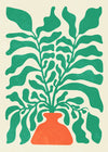 Simple Vase and Leaves Paint Print