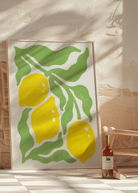 Simple Lemons and Leaves Paint Print
