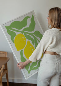 Simple Lemons and Leaves Paint Print