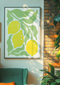 Simple Lemons and Leaves Paint Print