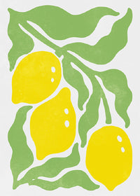 Simple Lemons and Leaves Paint Print