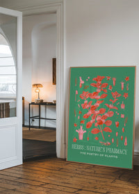 Poetry of Plants Pink & Green Botanical Print