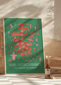 Poetry of Plants Pink & Green Botanical Print